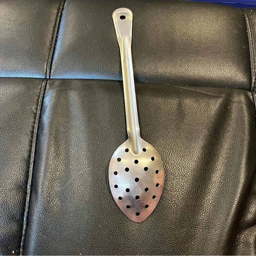 Stainless steel slotted perforated serving spoon